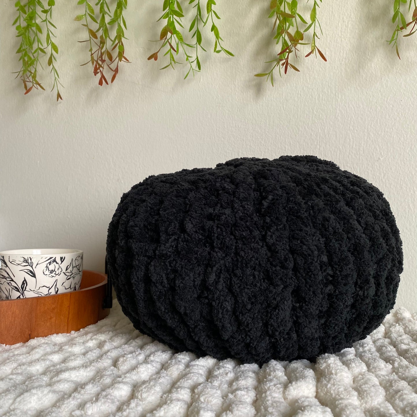 Chenille Pouf Throw Pillow