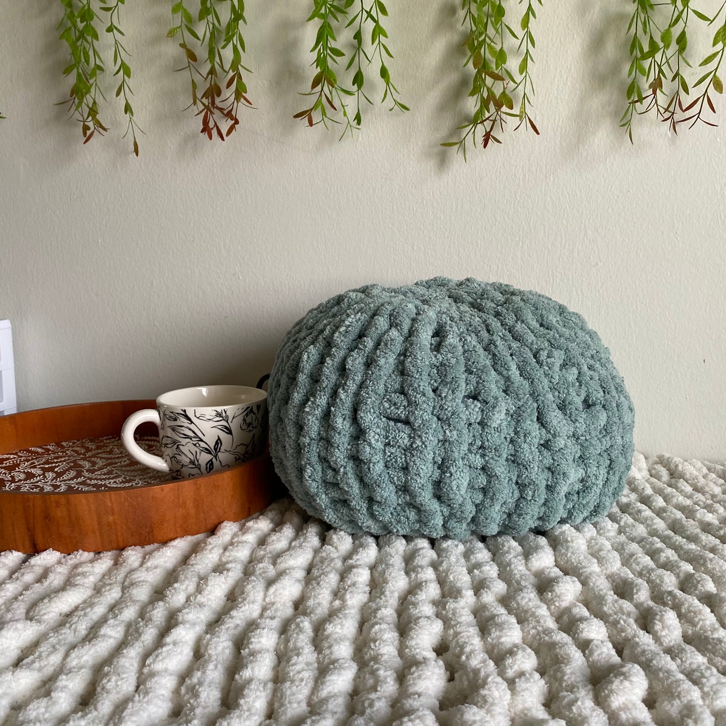 Chenille Pouf Throw Pillow